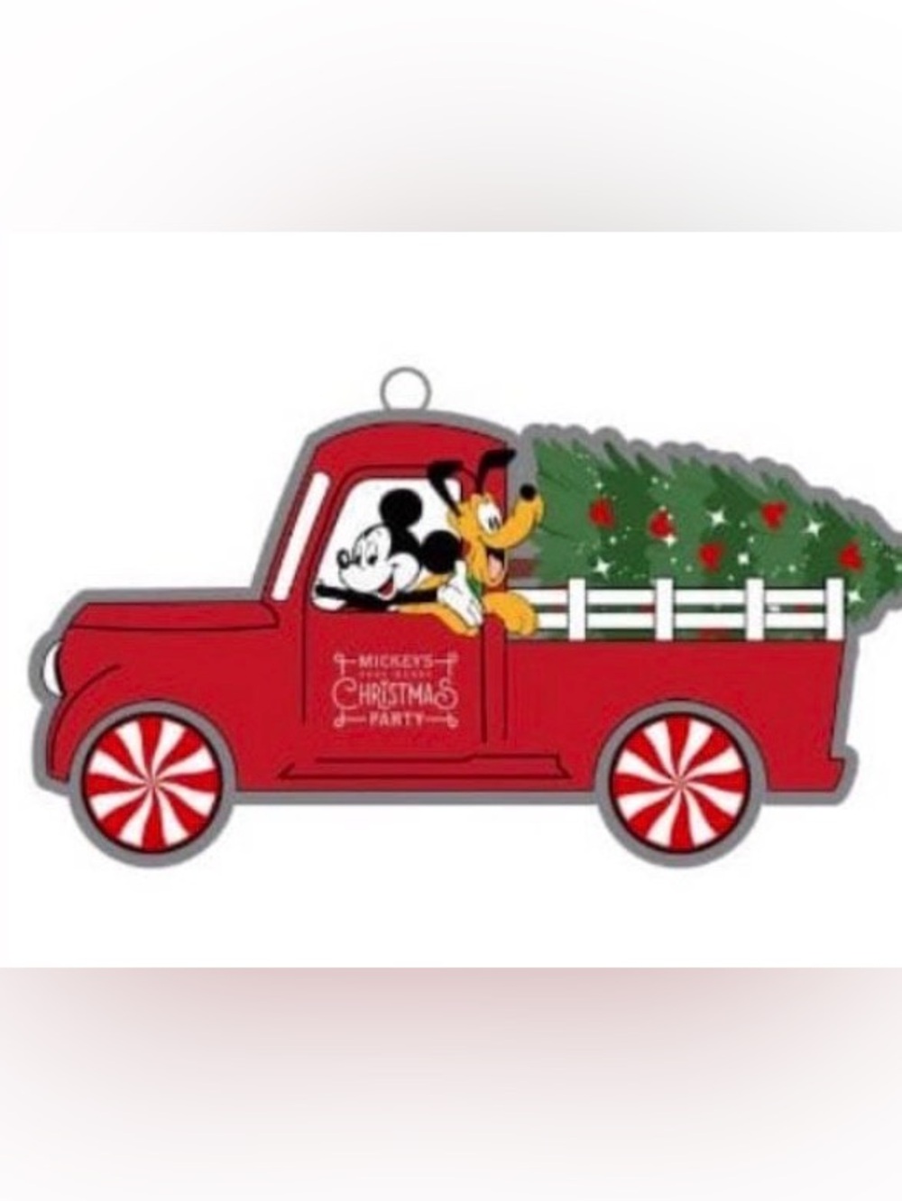 Disney very merry Christmas Truck Ornament Mickey & Pluto and Christmas Tree